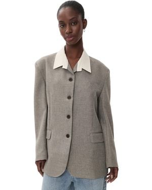 Source Unknown Suki Collar Blazer - Grey