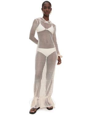 Fe Noel Hooded Knit Coverup Dress - Natural