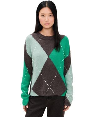 Little Lies Argyle Sweater - Black