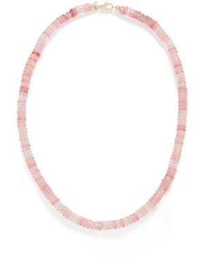 EF Collection 14K Jumbo Quartz Rondelle Bead Necklace - White