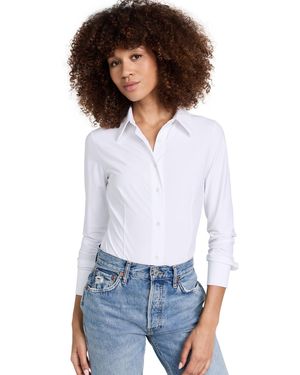 Commando Classic Button Down Thong Bodysuit - White