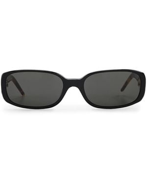 CASABLANCA Oval Stripe Acetate Sunglasses - Black