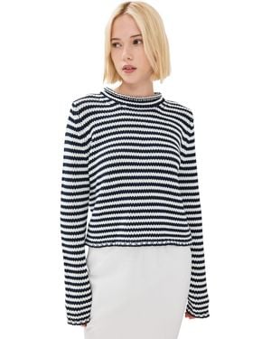 La Ligne Fine Stripe Mini Marina Sweater - Blue