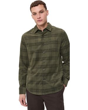 Vince Hamilton Plaid Corduroy Long Sleeve - Green