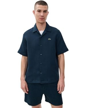Lacoste Relaxed Waffle Knit Shirt - Blue