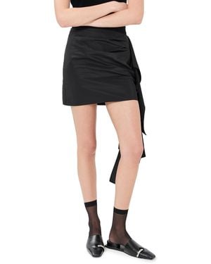 Tibi Italian Sporty Nylon Ribbon Skirt - Black