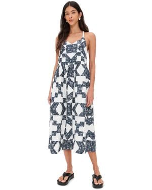 Sea Ana Patchwork Print Tank Dress - White