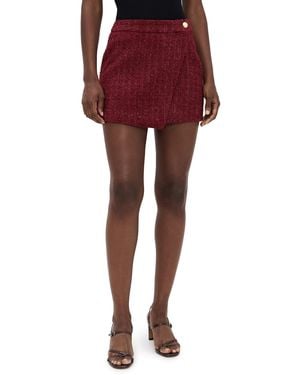 Endless Rose Tweed Front Flap Mini Skirt - Red