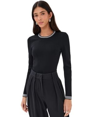 Le Bos Ringer Long Sleeve Bodysuit - Black