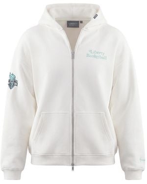 New York or Nowhere Liberty College Cropped Zip Hoodie - White