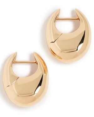 Annika Inez Large Sloping Hinge Hoops - Metallic
