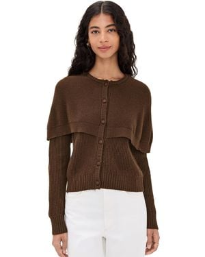 Wayf Capelet Cardigan - Brown
