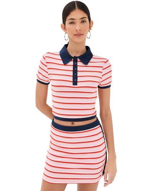Jonathan Simkhai Marnie Knit Polo - Red