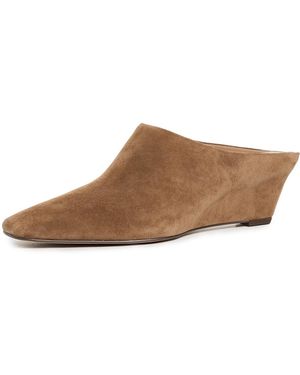 Dolce Vita Hilah Suede Wedge Mules - White