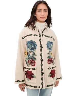 FARM Rio Lunar Boho Fleece Coat - Natural