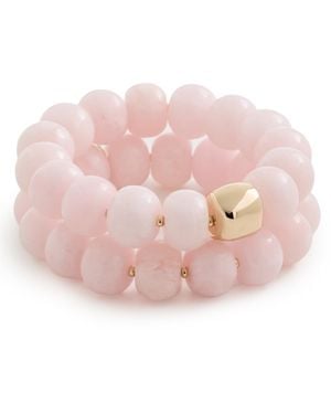 Ettika Power Bead Bracelet Stack - Pink