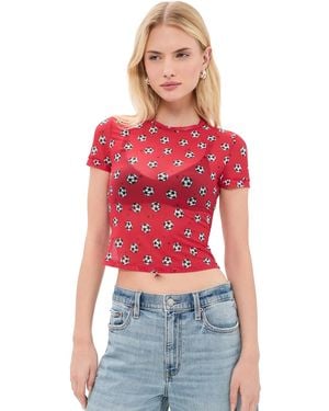 Alice + Olivia Tess Crew Baby Tee - Red