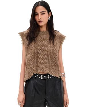 R13 Boyfriend Cable Sweater Vest - Black
