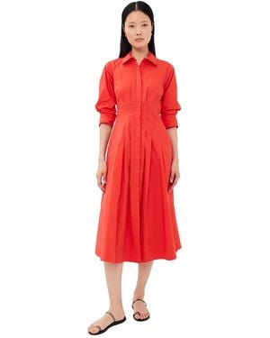 Jonathan Simkhai Jazz Pintuck Midi Dress - Red