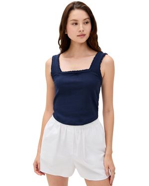 Le Bos Luna Pointelle Tank - Blue