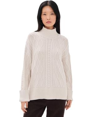 Splendid X @Cellajaneblog Cable Turtleneck Sweater - White