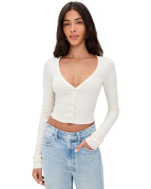 ÉTERNE Cropped Cardigan - White
