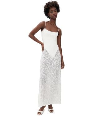 Runaway the Label Odelia Bodysuit Maxi Dress - White