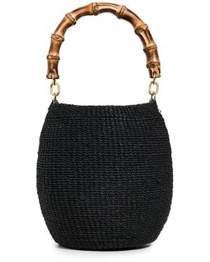 Clare V. Pot De Miel With Bamboo Handle Top - Black
