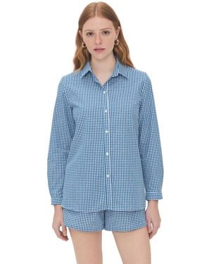 Playa Lucila Button Down Top - Blue