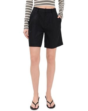 Alice + Olivia Conry Relaxed Long Pleated Bermuda Shorts - Black