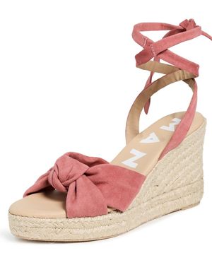 Manebí Wedge Knotted Espadrilles - Pink