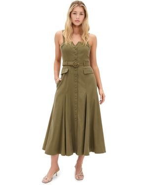 La Ligne Button Down Dress With Belt - Green