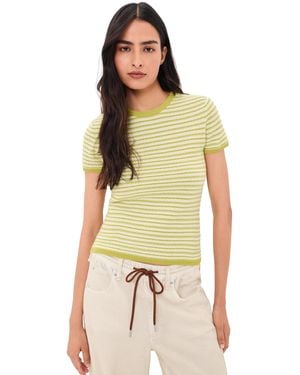 White + Warren Cashmere Striped Tee - Multicolor