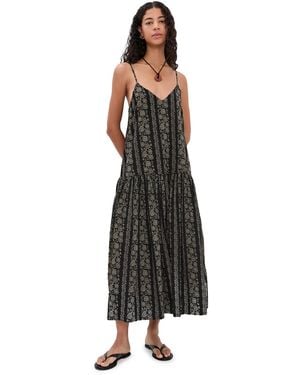 The Great The Drop Waist Midi Dress - Black