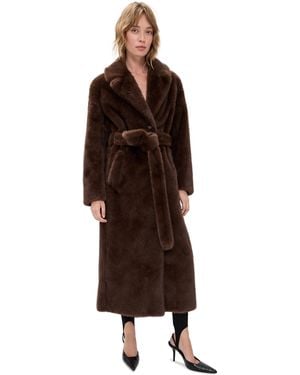 Lamarque Darelle Oversized Faux Fur Coat - Brown