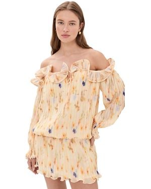 Line & Dot Potpourri Mini Dress - Natural