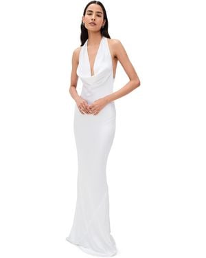 Norma Kamali Turtleneck Halter Gown in Brown | Lyst Norma Kamali Turtleneck Halter Gown in Brown | Lyst
