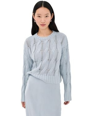 SABLYN Tristan D Crewneck Cable Pullover - Blue