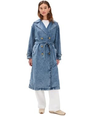 Rag & Bone Featherweight Alora Trench Coat - Blue