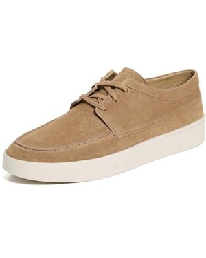 Vince Paolo Suede Boat Shoes New Camel - White