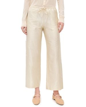 DONNI. The Taffeta Drawstring Cargo Pants - Natural