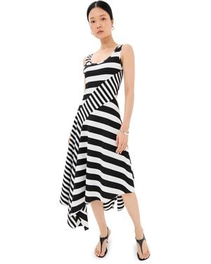 Monse Striped Panel Tank Dress - White