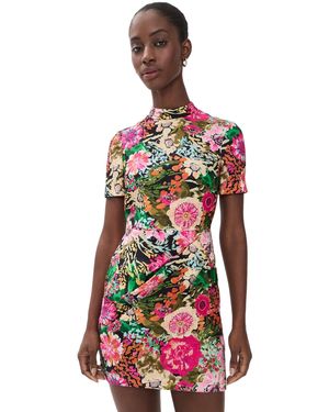 Saloni Draped Mini Dress - Red