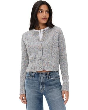 Autumn Cashmere Confetti Cable Boxy Cardigan - Grey