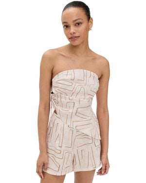 Vrg Grl Etch Sunrays Linen Top - Pink