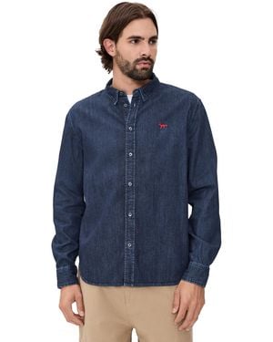 Maison Kitsuné Profile Fox Denim Casual Shirt - Blue