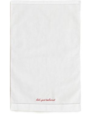 Abode Let's Get Takeout Tea Towel - White
