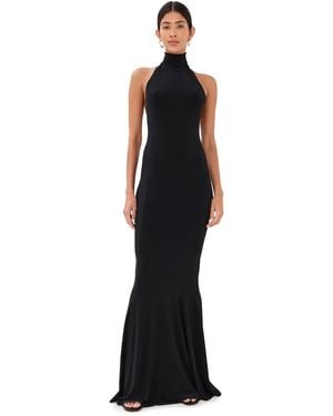 Norma Kamali Halter Fishtail Gown - Black