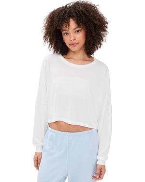 Beyond Yoga Studio Luxe Cropped Long Sleeve Tee - White