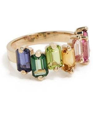 KALAN by Suzanne Kalan 14K Ann Emerald Cut Half Band Ring - Multicolor
